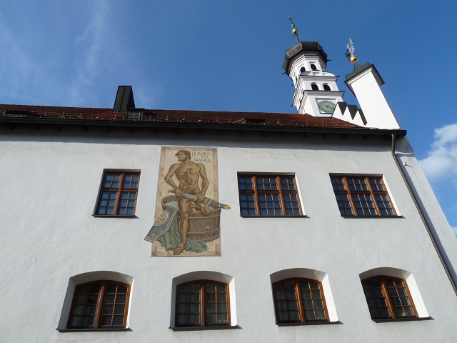 Rathaus Kempten - Wandausschnitt mit Gemälde