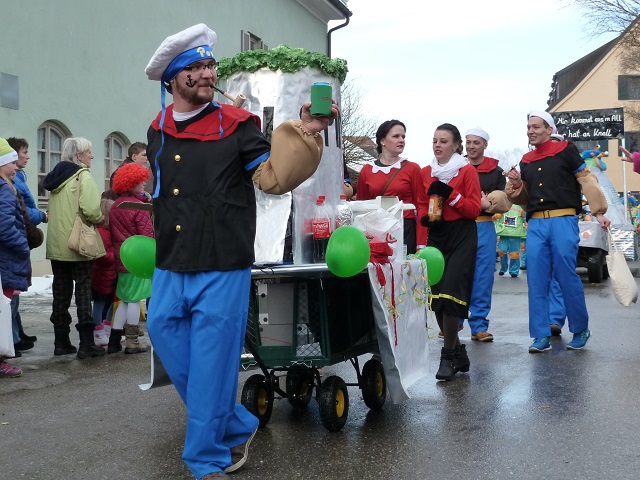 Popeye auf dem Faschingsumzug Obergünzburg 2015