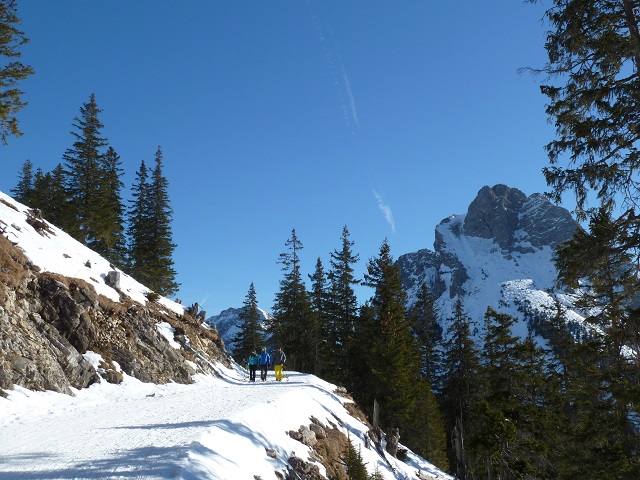 Blick auf den Gipfel des Aggenstein im Winter