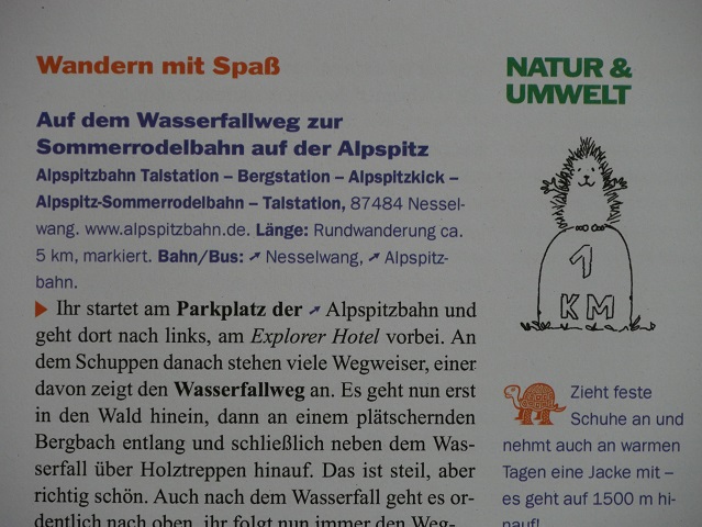 Blick in den Reiseführer Allgäu mit Kindern - Rubrik Natur und Umwelt