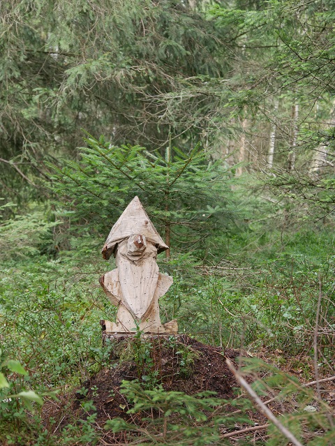 Bär mit Hut im Wald am Hopfensee