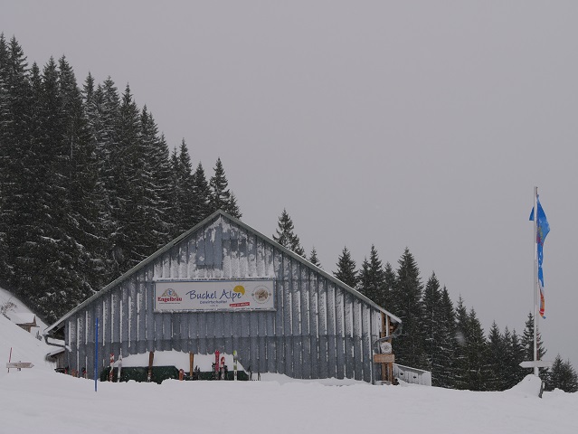 Die Buchel Alpe bei Unterjoch im Winter