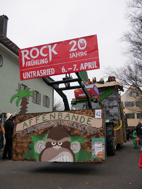 Affenbande aus Untrasried auf dem Faschingsumzug Obergünzburg 2018