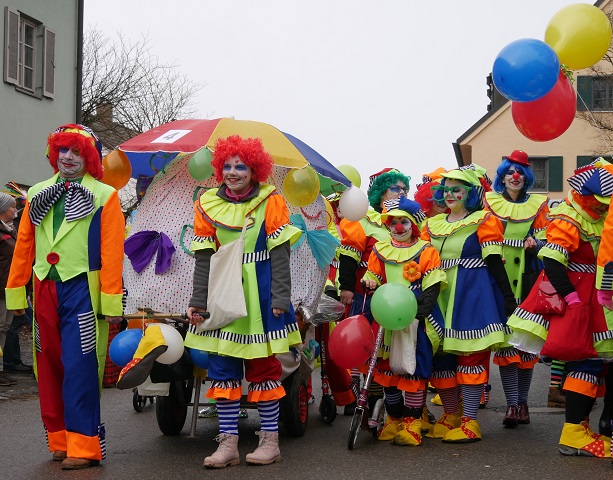Clowns auf dem Faschingsumzug Obergünzburg 2018