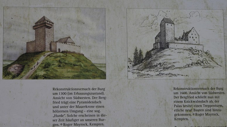 Rekonstruktionen der Burg Wolkenberg bei Wildpoldsried