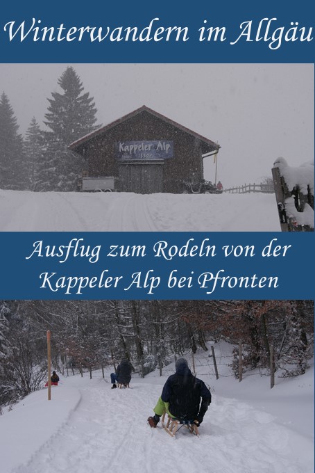 Winterwanderung zum Rodeln von der Kappeler Alp bei Pfronten im Allgäu