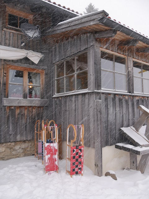 Schlitten vor der Kappeler Alp