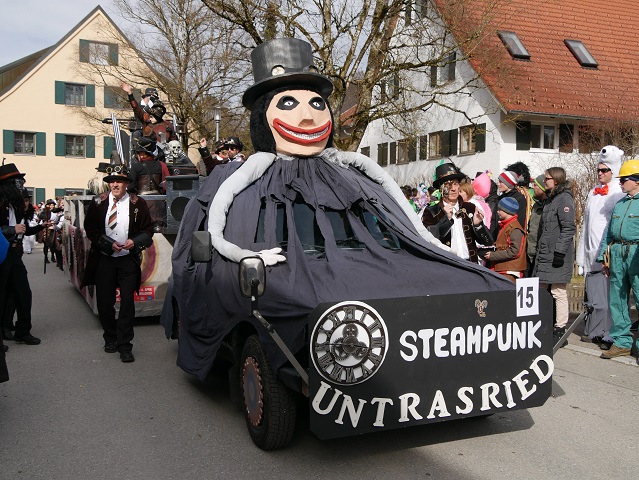 Faschingsumzug Obergünzburg 2019 - Steampunk-Wagen aus Untrasried