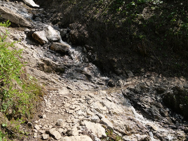 Bachquerung auf dem Weg zur Rappenseehütte
