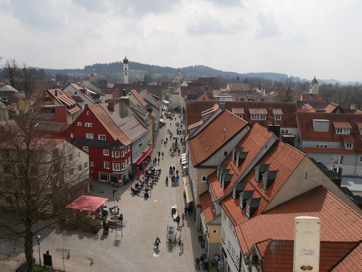 Blick auf die Altstadt von Isny aus dem Wassertor-Turm