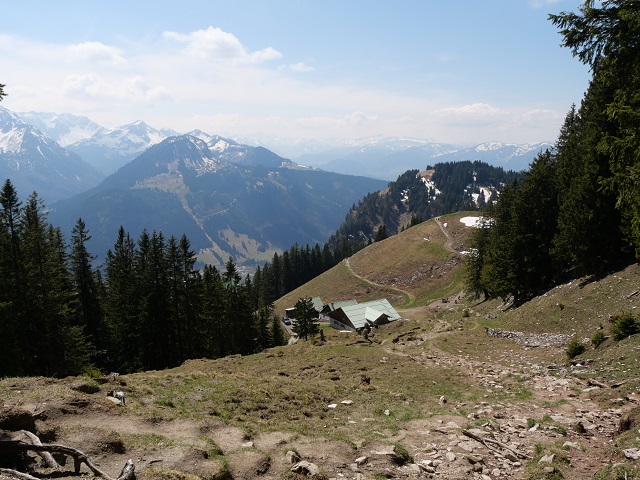 Blick von oben auf die Hirschalpe