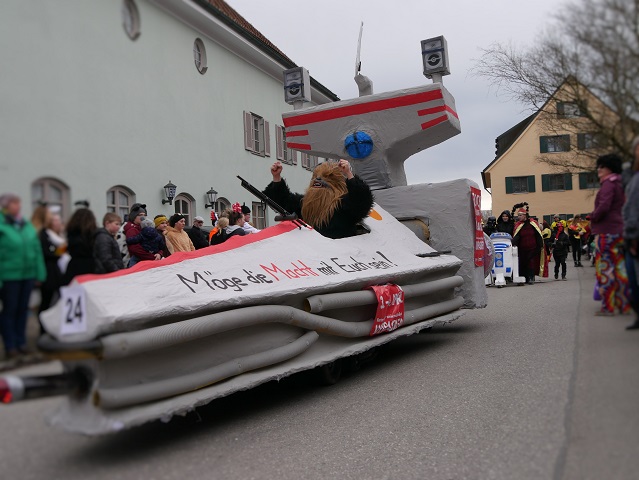 Chewbacca auf dem Faschingsumzug Obergünzburg 2020