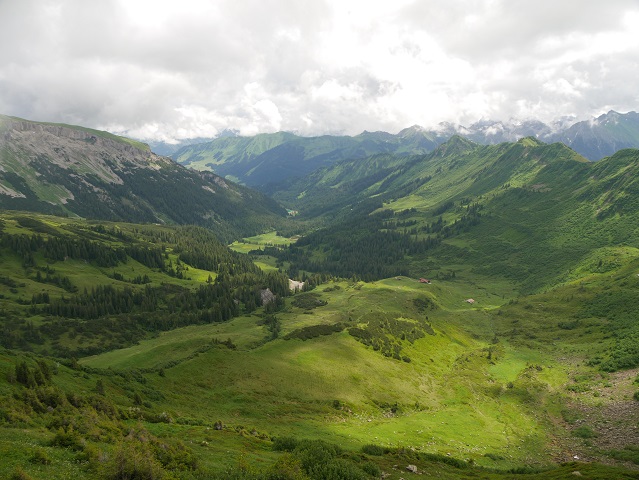 Blick vom Steinmandl-Gipfel ins Schwarzwassertal