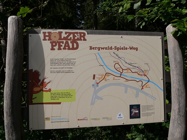 Karte zum Bergwald-Spiele-Weg Holzer Pfad in Burgberg