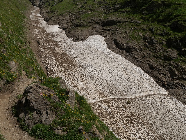 Schneefeld auf dem Weg zum Rappensee