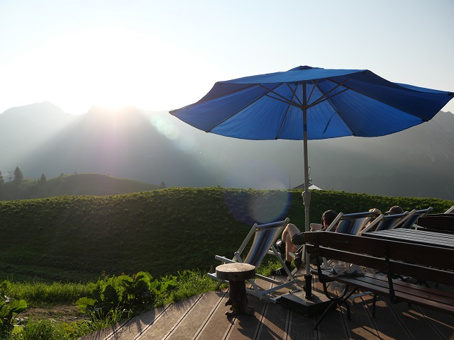 Sonnenuntergang an der Enzianhütte bei Oberstdorf