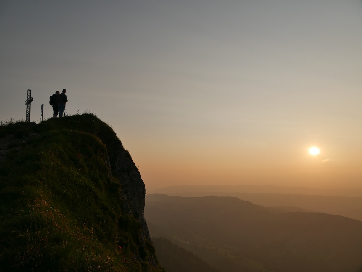 Sonnenuntergang auf dem Hochgrat bei Steibis