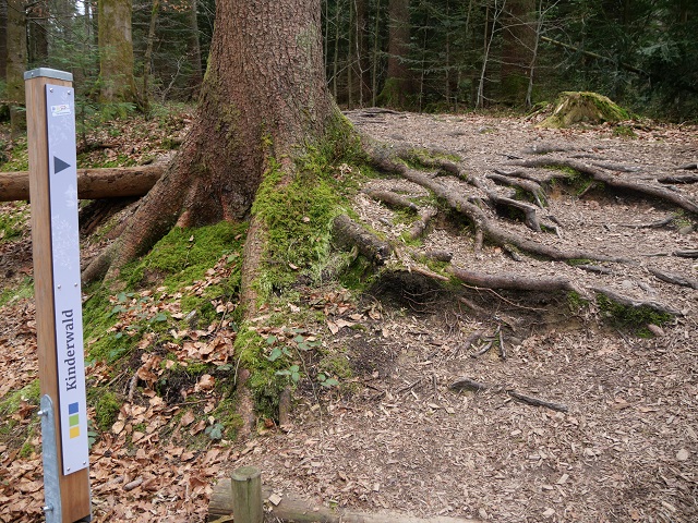 Wegweiser zum Kinderwald bei Weitnau