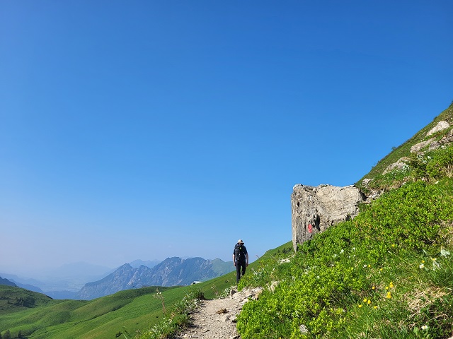 auf dem Rückweg von der Rappenseehütte zur Enzianhütte