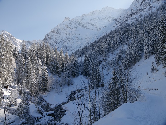 Winterwanderweg im Wildental im Kleinwalsertal